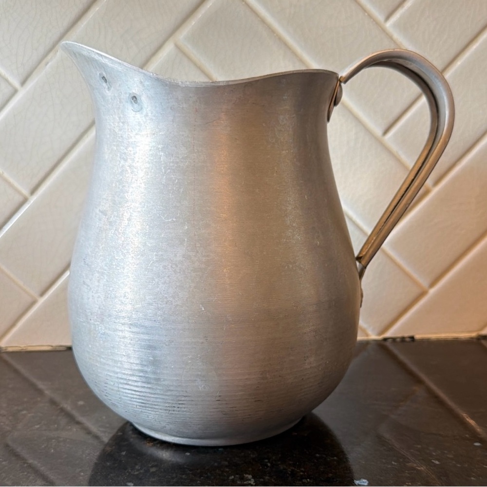 Stainless Steel Silver Water Pitcher with Ice Stop